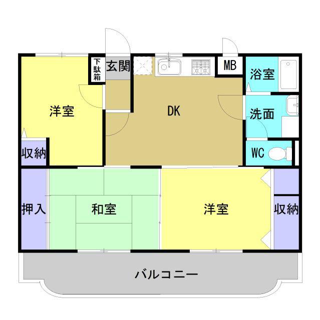 フルーエントIV(3LDK/3階)の間取り写真