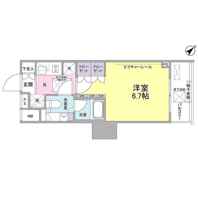 SIL西五反田(1K/2階)の間取り写真