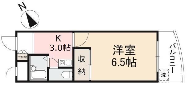 アトリーチェ(1K/3階)の間取り写真