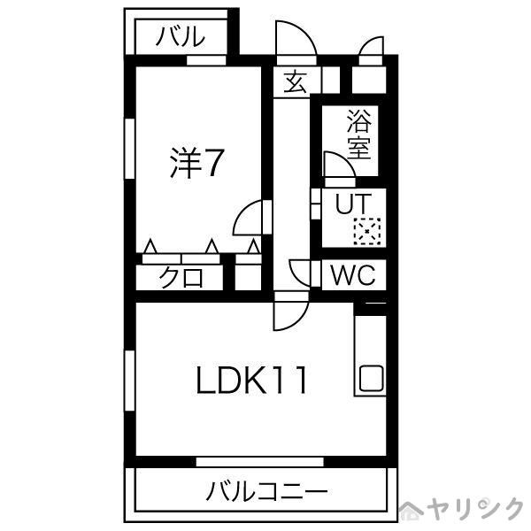 ビゴラス幸心(1LDK/2階)の間取り写真
