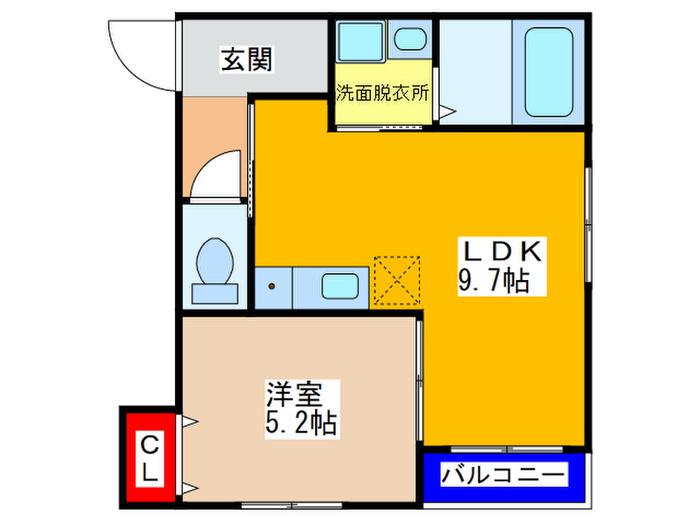 ルミエールYO(1LDK/2階)の間取り写真