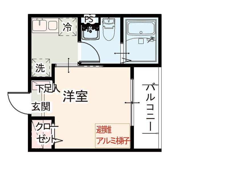 MELDIA蒲田(1K/1階)の間取り写真