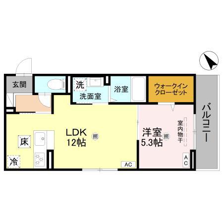 DーROOM 後三条(1LDK/1階)の間取り写真