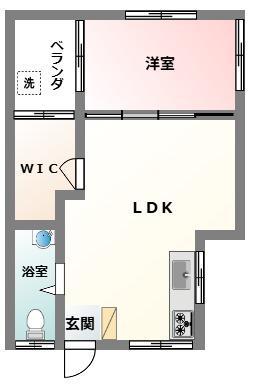 首里赤田町貸間(1LDK/2階)の間取り写真