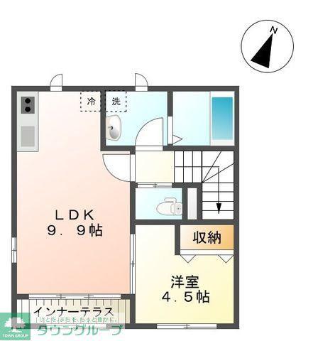 A・TテラスII(1LDK/2階)の間取り写真
