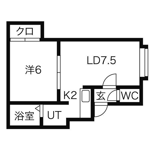 プライムハウス弐番館(1LDK/2階)の間取り写真