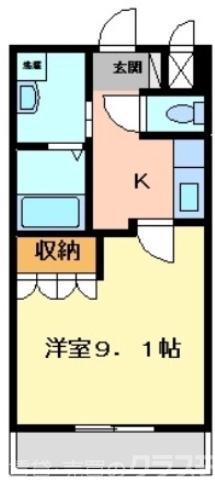 シャルマン桂(1K/1階)の間取り写真