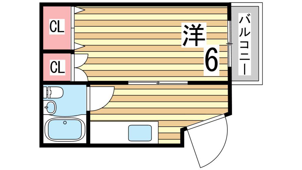 アーバン東須磨(1K/3階)の間取り写真