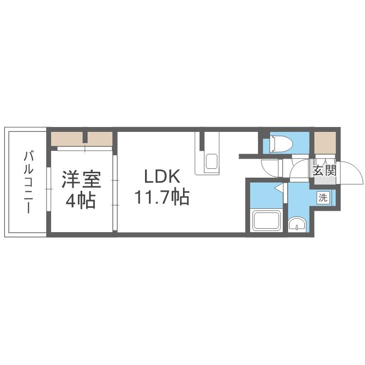 ミラージュパレス本町DEPART(1LDK/5階)の間取り写真