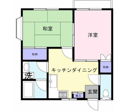 セレニテ霞ヶ丘(2DK/2階)の間取り写真