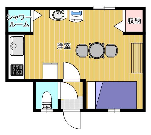 本町ハイツ(ワンルーム/2階)の間取り写真