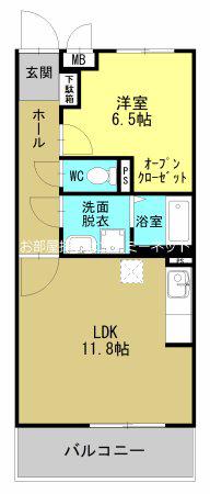 Sヒナタ(1LDK/2階)の間取り写真
