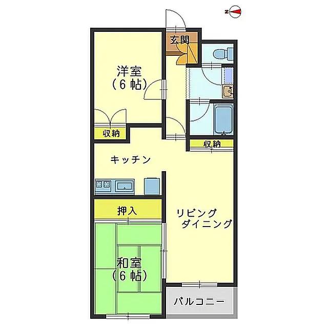 グリーンピュア(2LDK/3階)の間取り写真