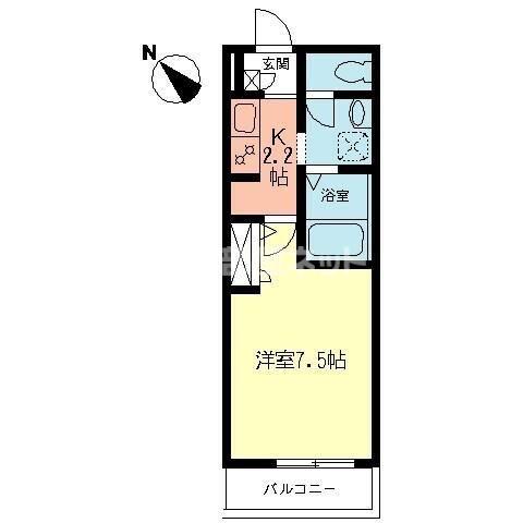 サニープレイス(1K/1階)の間取り写真