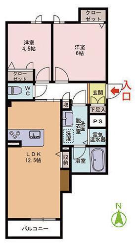アイカルケア(2LDK/2階)の間取り写真