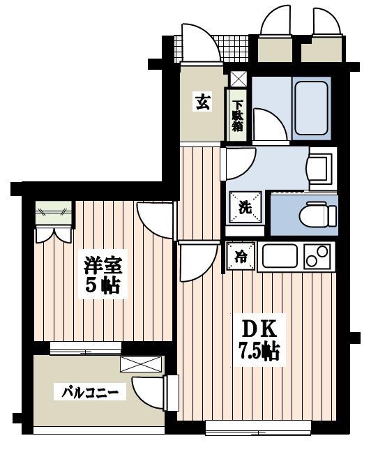 エクセレント世田谷砧(1DK/3階)の間取り写真