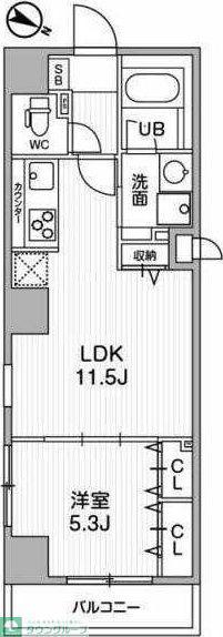 ALTERNA北品川(1LDK/10階)の間取り写真