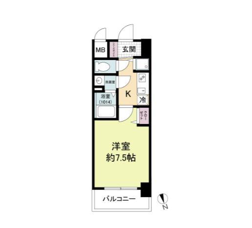 ディームス江坂(1K/5階)の間取り写真