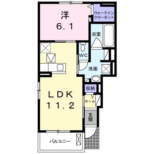 グローブヒルズ(1LDK/1階)の間取り写真