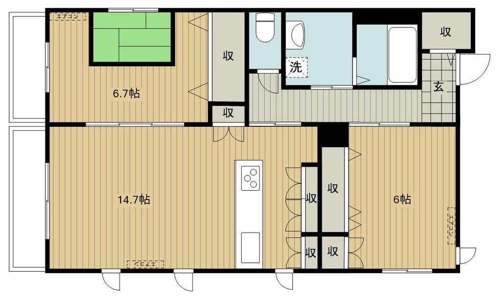 MAISON I-BOX(2LDK/2階)の間取り写真