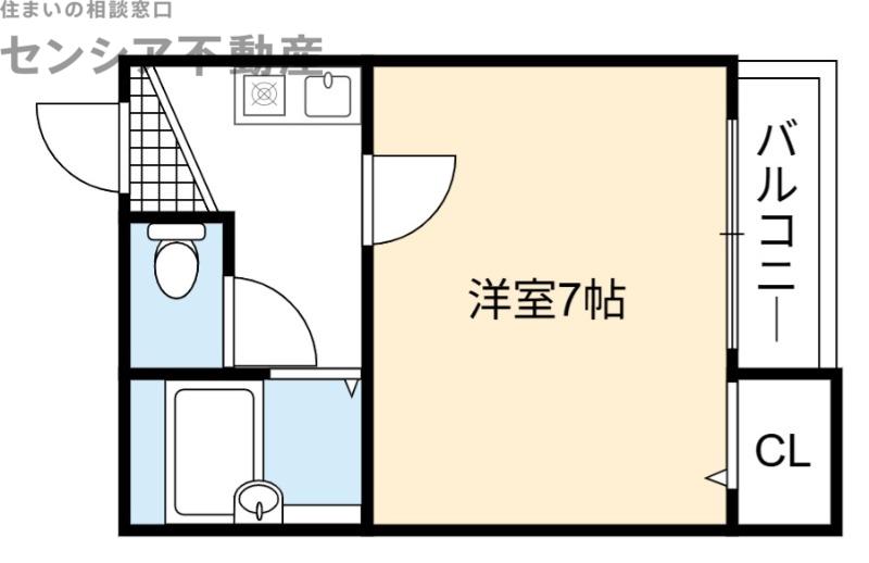 ヴィアーレ今市(1K/1階)の間取り写真