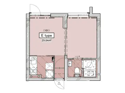 PROTO恵比寿(1DK/1階)の間取り写真