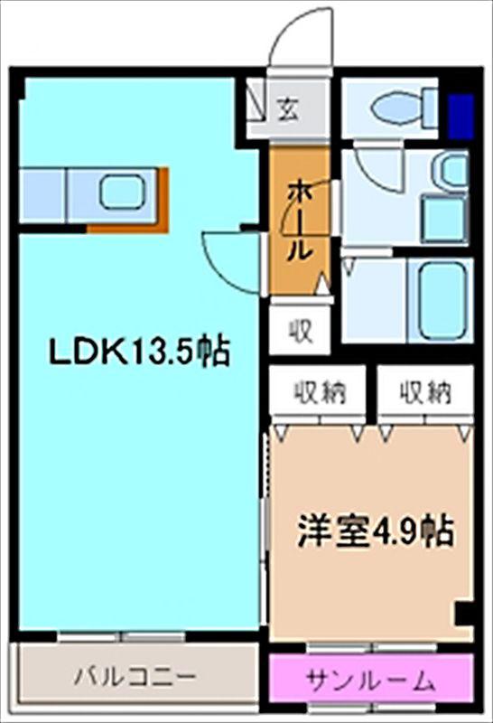 GUFO(1LDK/3階)の間取り写真