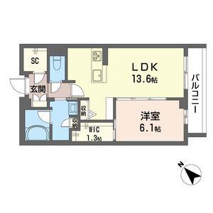シャーメゾン55-1美園(1LDK/2階)の間取り写真