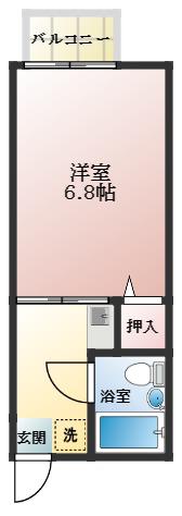 COMFORT 恵(1K/2階)の間取り写真