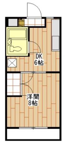 ハイツパピリオI(1DK/3階)の間取り写真