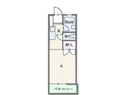 GAIA志賀本通北(1K/1階)の間取り写真