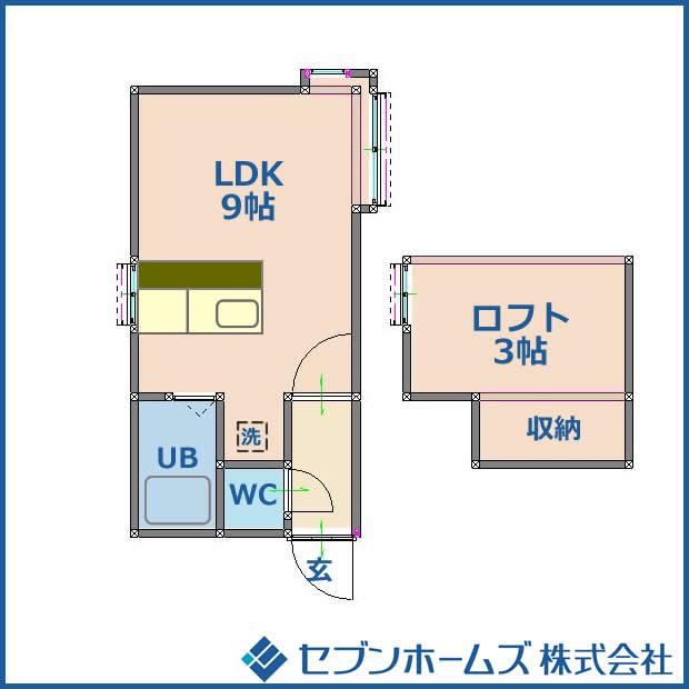 プルミエール平岸(1SK/3階)の間取り写真