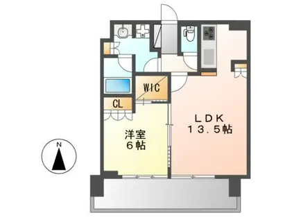 ローレルタワー名古屋栄(1LDK/5階)の間取り写真