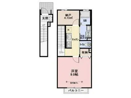 メゾンアクア(1K/2階)の間取り写真