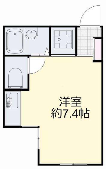 ルシエル番町(ワンルーム/1階)の間取り写真
