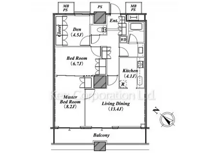 THE TOKYO TOWERS(2SLDK/28階)の間取り写真