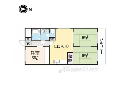 第6サンコウヒルズ北館(3LDK/3階)の間取り写真