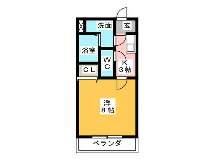 プルミエール(1K/3階)の間取り写真