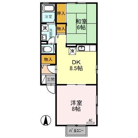 新松島コーポ(2DK/2階)の間取り写真