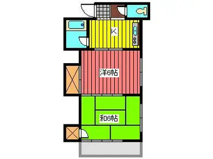 JR埼京線 武蔵浦和駅 徒歩12分 2階建 築53年(2K/2階)の間取り写真