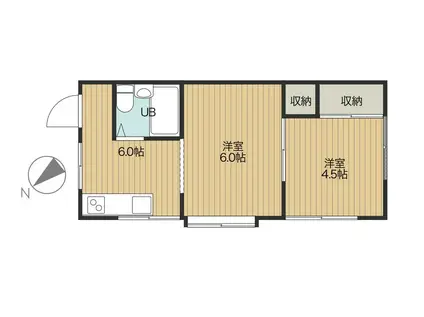 LIFEGOD(2DK/1階)の間取り写真