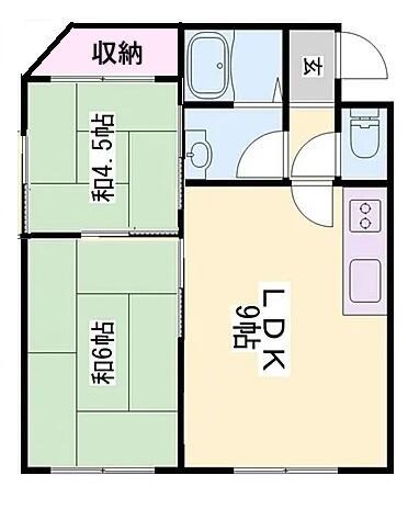 白国ハウス(2LDK/2階)の間取り写真
