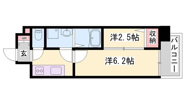 アルティザ(1DK/4階)の間取り写真