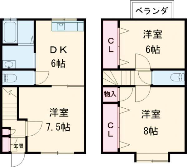ハイエストヒル寺尾(3DK/1階)の間取り写真