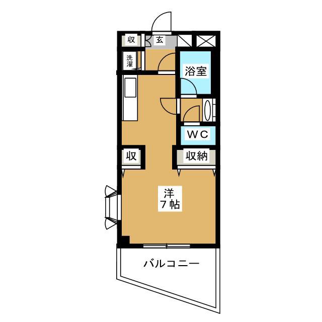 サンパーク(ワンルーム/2階)の間取り写真