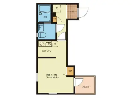 LILY 東中山(ワンルーム/2階)の間取り写真