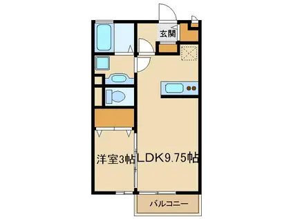 サンクレア II(1LDK/1階)の間取り写真