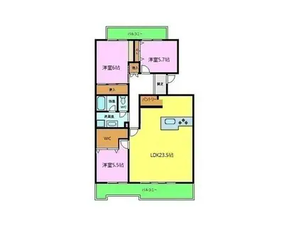 藤沢台第一309棟(3LDK/2階)の間取り写真