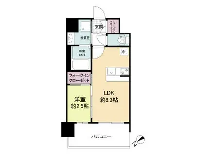 セレニテ江坂エクラ(1LDK/9階)の間取り写真