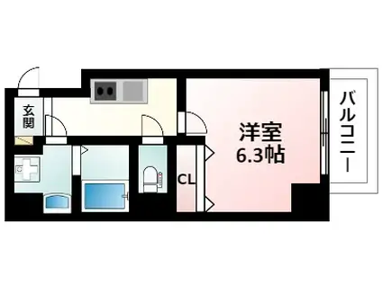 ウィンズコート新大阪II(1K/10階)の間取り写真